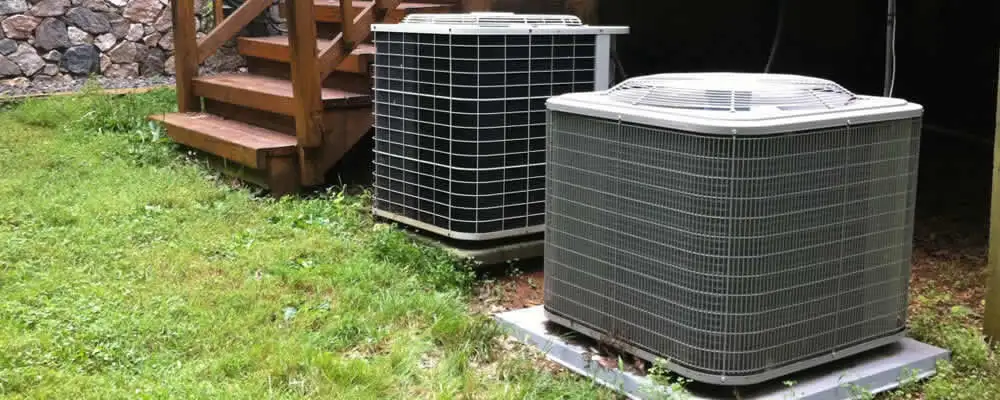Heat pump installation and service units outside a home in Allentown, PA
